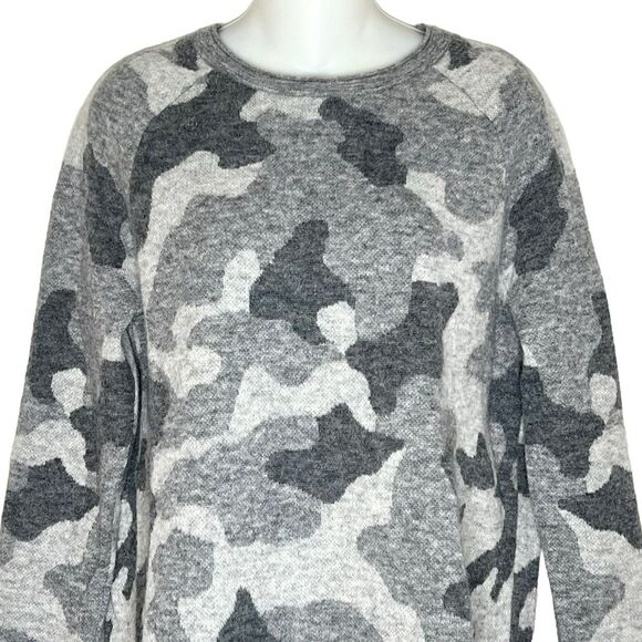 ATHLETA UNDER COVER GRAY CAMO ALPACA WOOL BLEND SWEATER SIZE SMALL - Picture 3 of 8